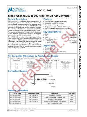 ADC101S021CIMF/NOPB datasheet  